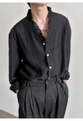 Men's French textured pleated lace shirt