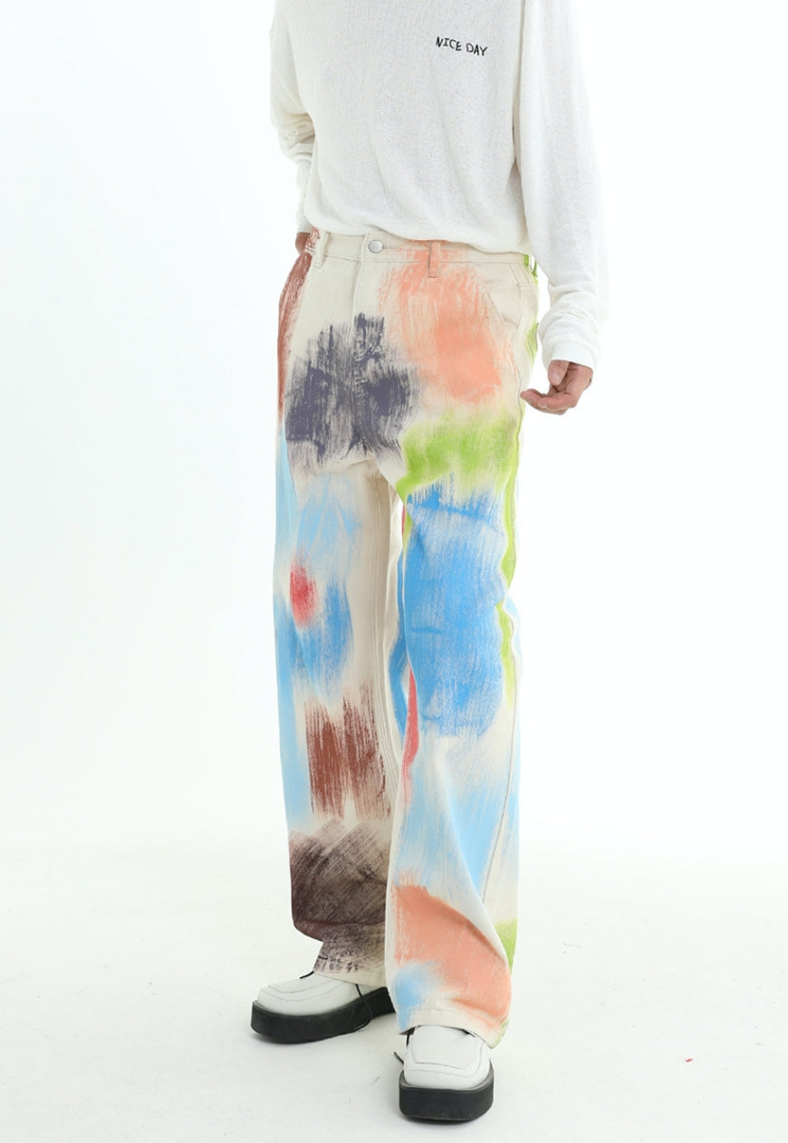 【Sale】Unisex Painted Graffiti Jeans