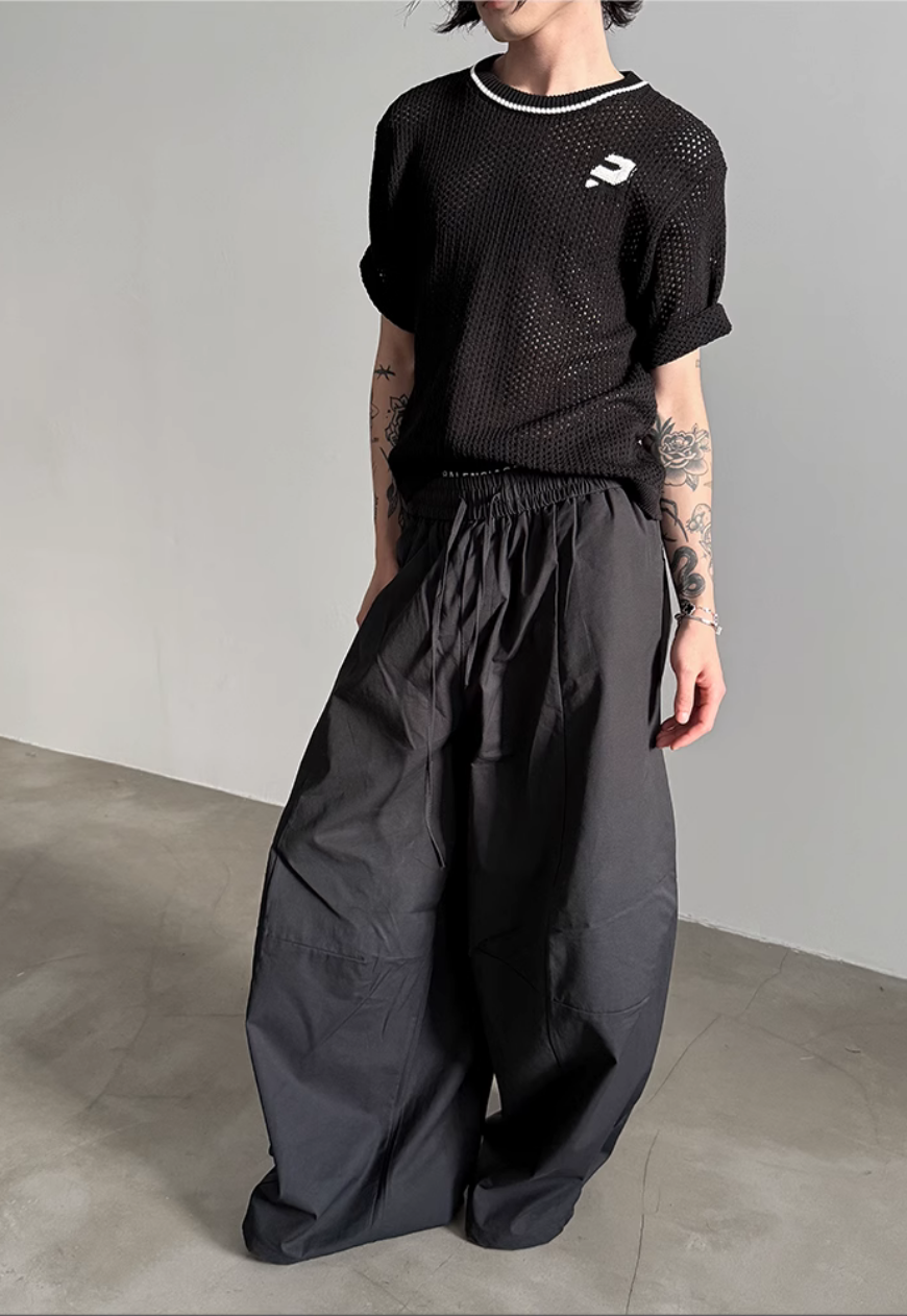 Men's Design contrasting hollow knit sweater