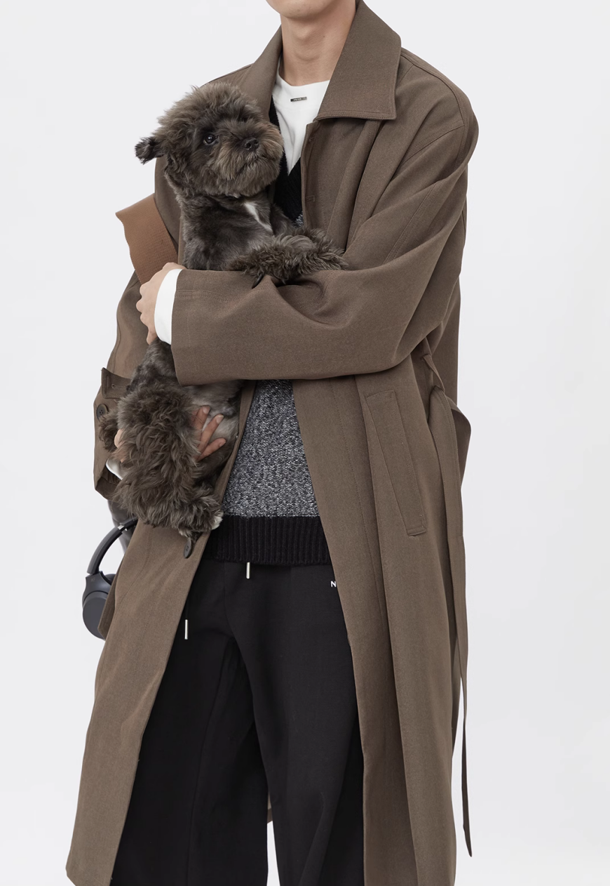 Men's Fashionable long trench coat
