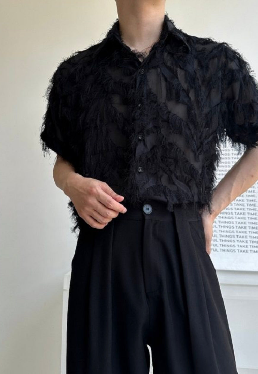 Men's Feather tassel shirt