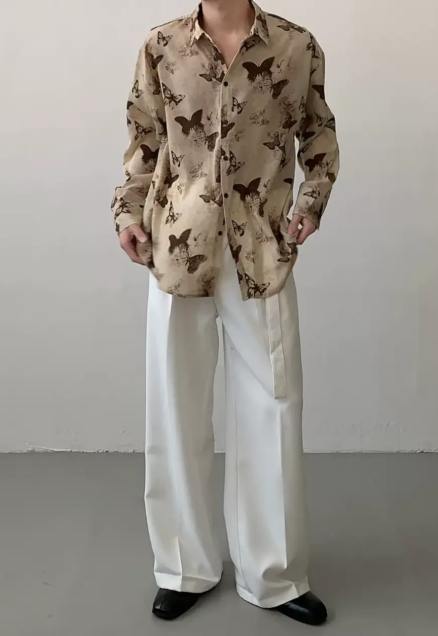 Men's butterfly print shirt