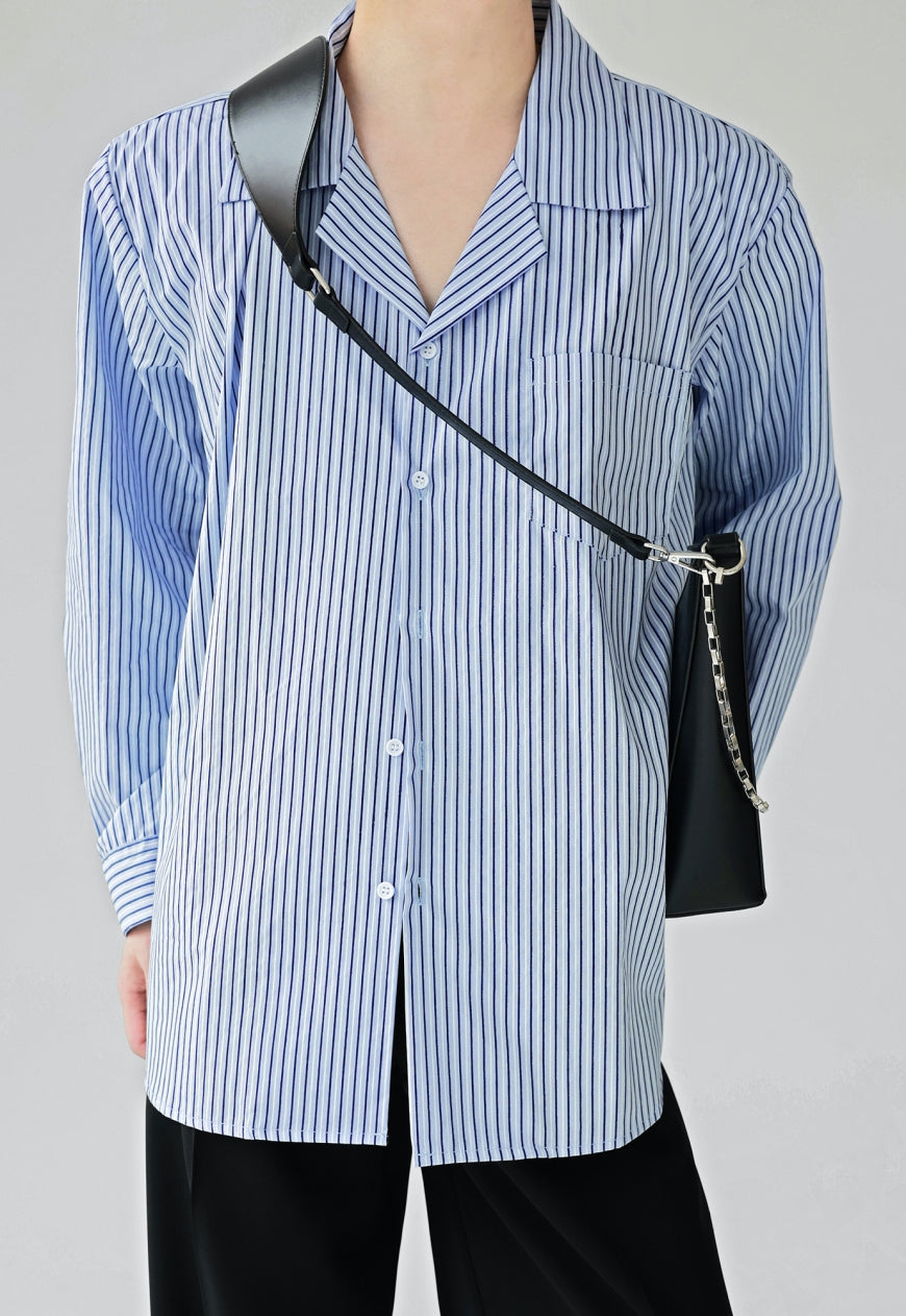 Men's Premium Striped Blue Shirt