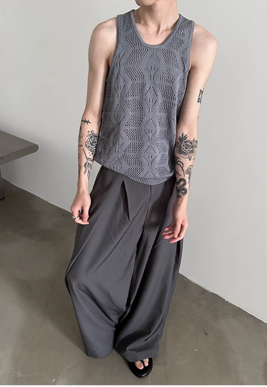 Men's Retro hollow knitted vest
