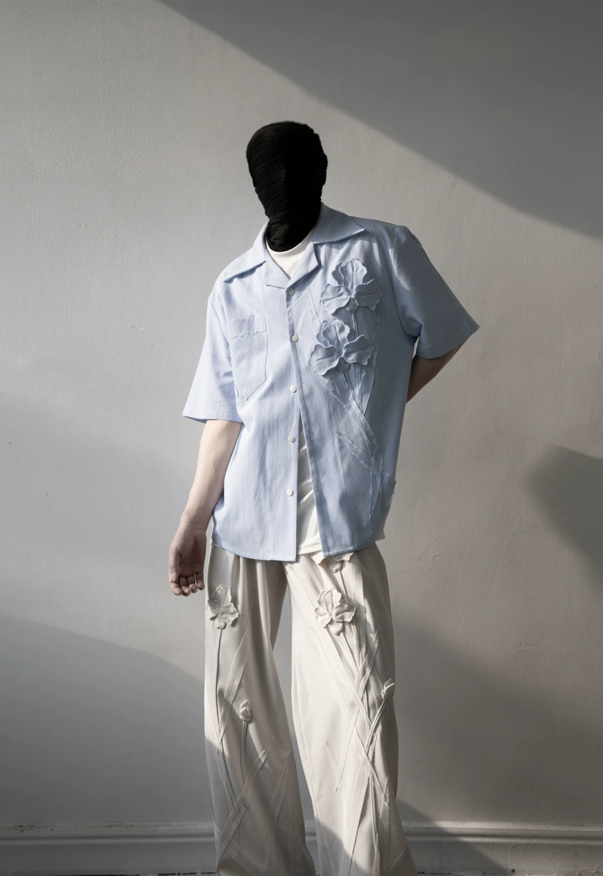 Men's Signature 3D Floral Stripe Shirt