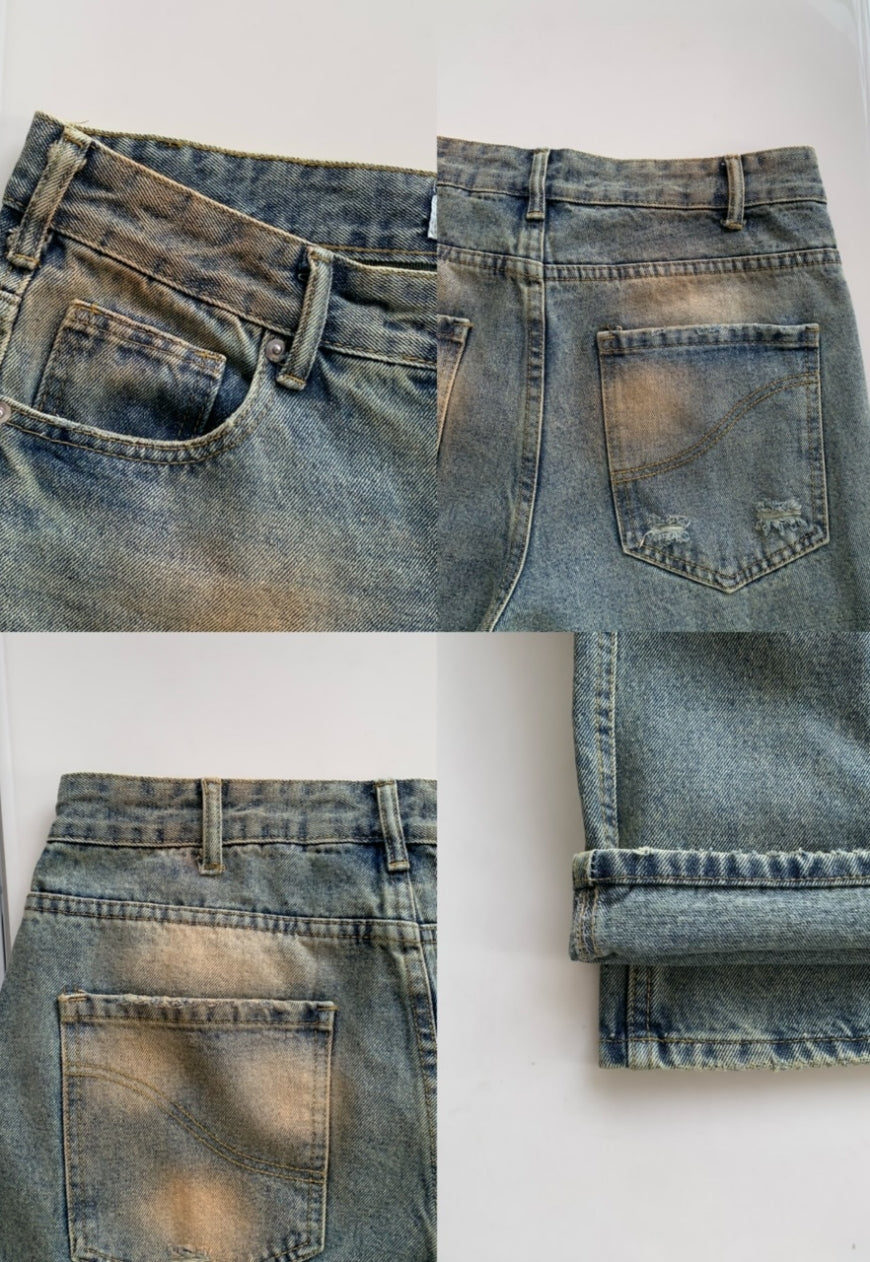 Men's Design washed jeans