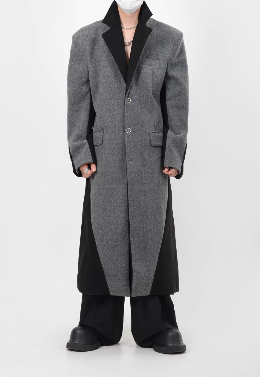 Men's three-dimensional shoulder padded coat