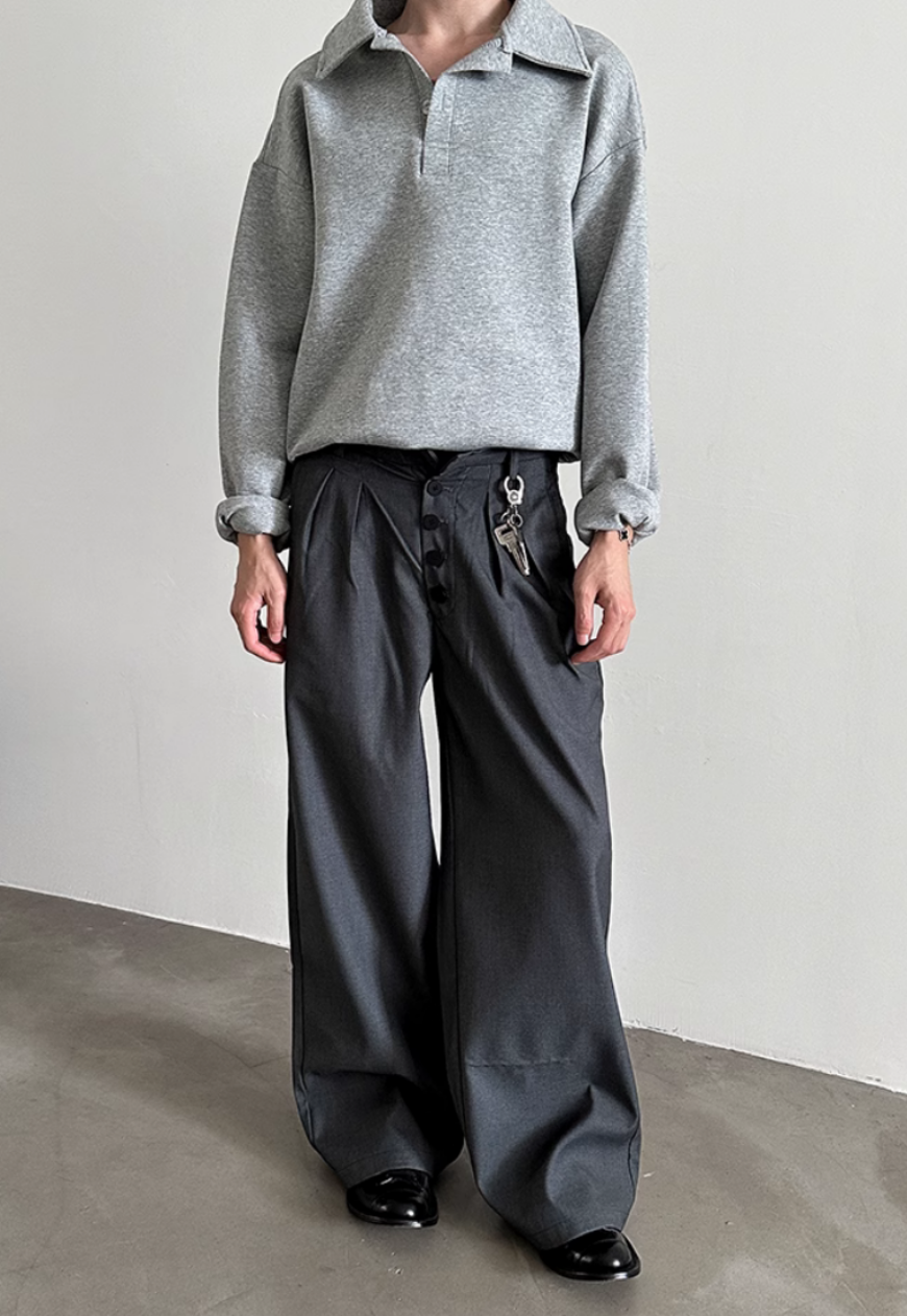 Men's Multi-button design trousers