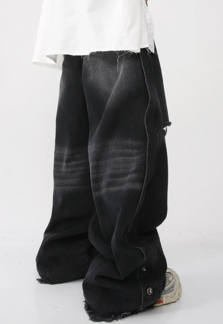 Unisex Loose-fit ripped denim trousers