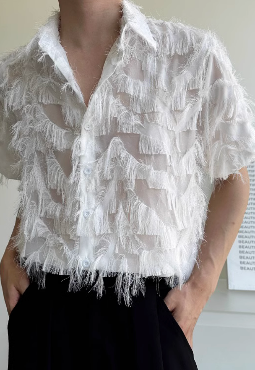 Men's Feather tassel shirt