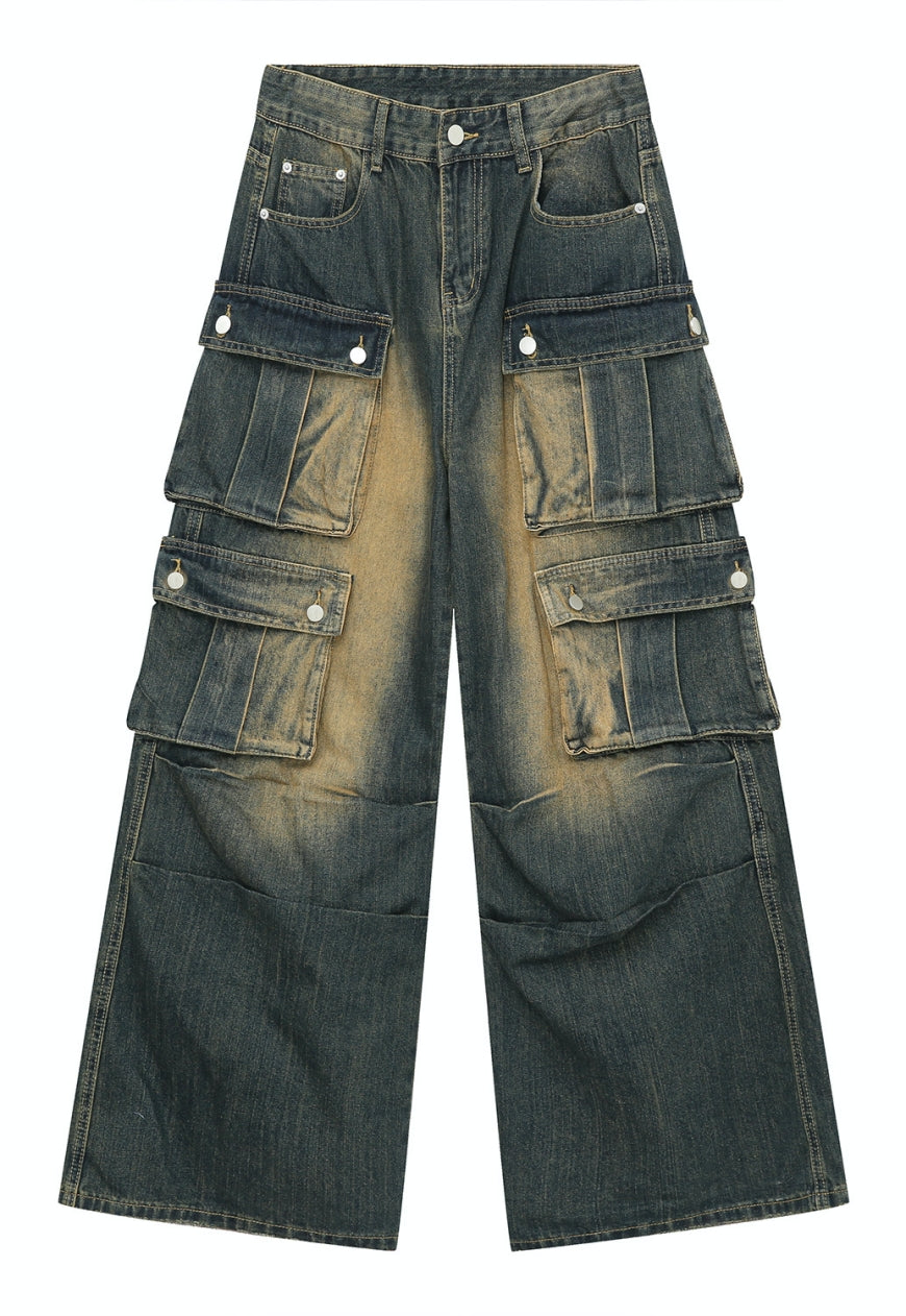 Unisex vintage distressed jeans
