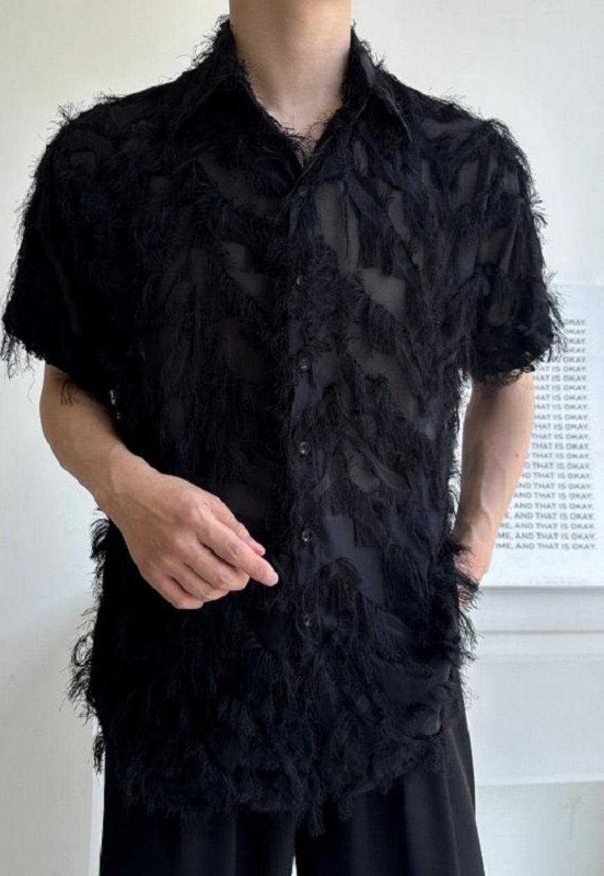 Men's Feather tassel shirt