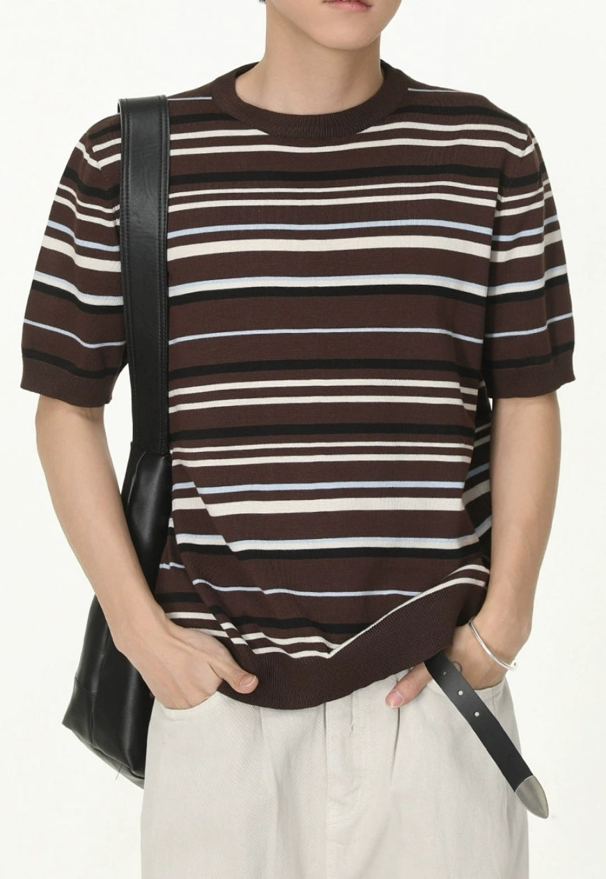 Contrast Stripe Short Sleeve Top