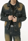 Men's vintage distressed denim jacket