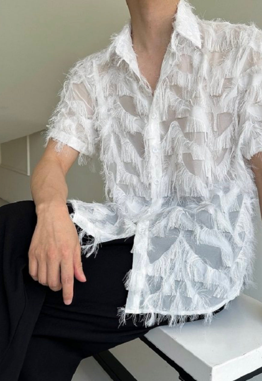 Men's Feather tassel shirt