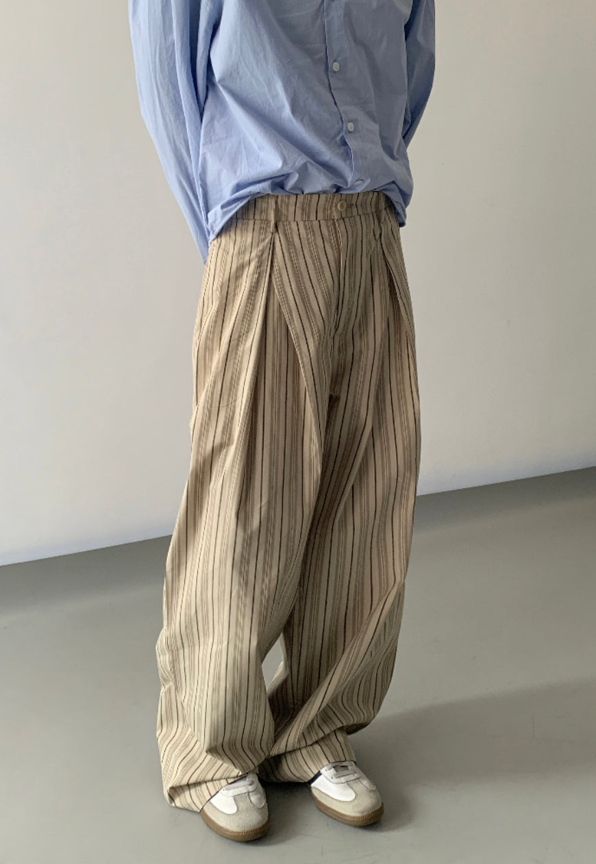 Men's Retro contrast striped trousers