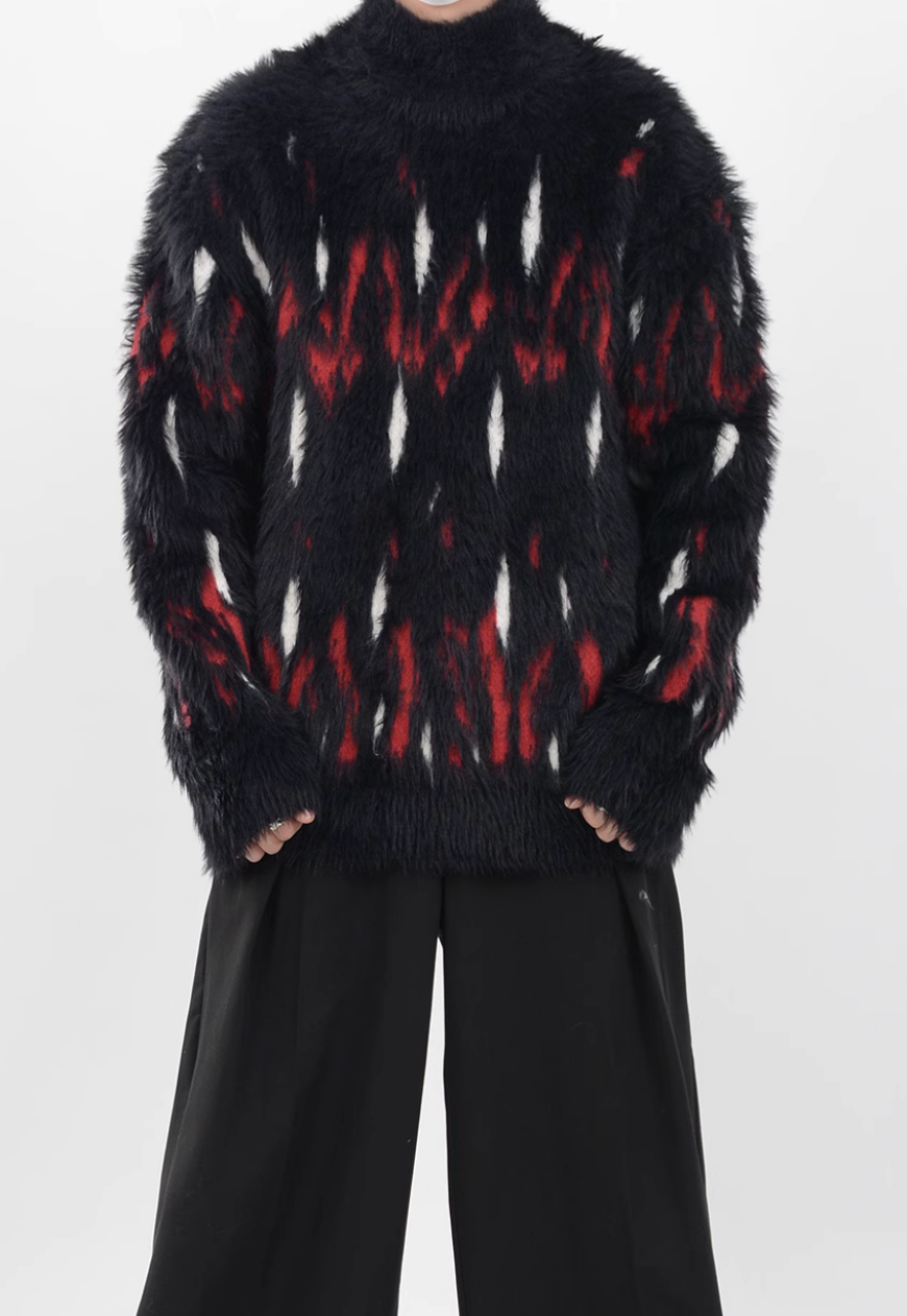 Men's turtleneck plush sweater