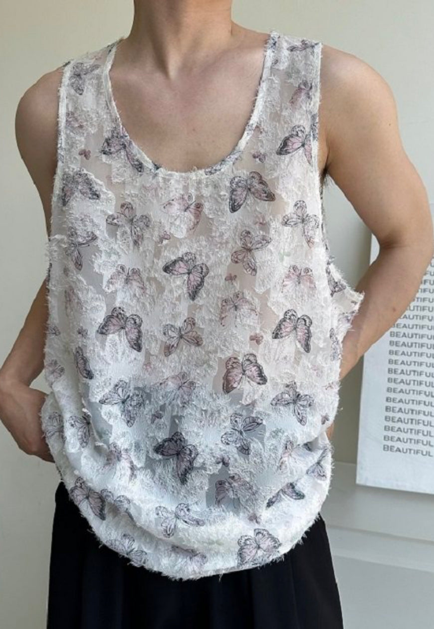 Men's Romantic butterfly design vest