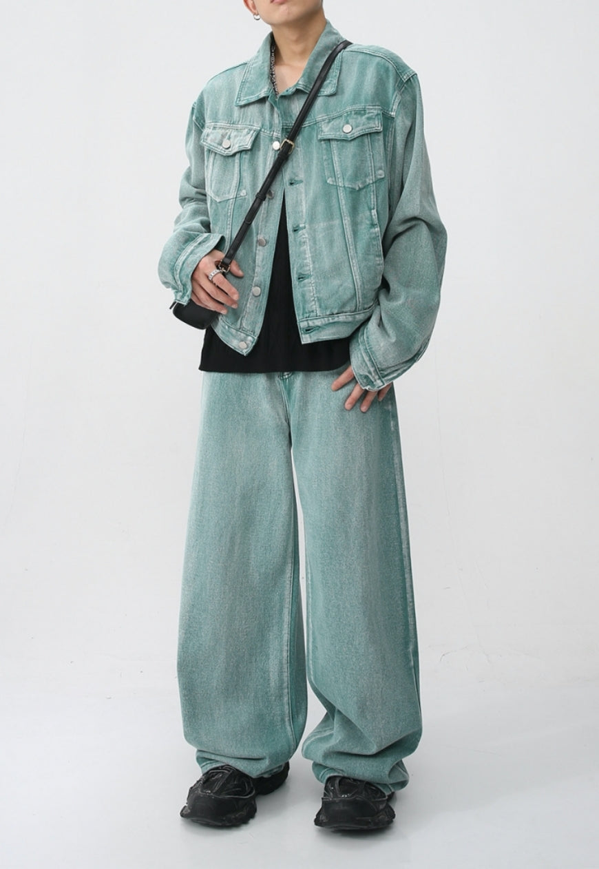 Men's spring summer casual denim suit