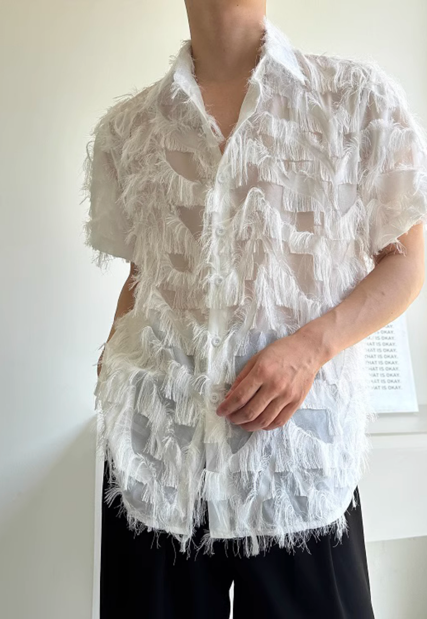 Men's Feather tassel shirt