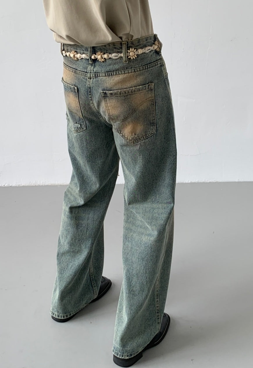 Men's Design washed jeans