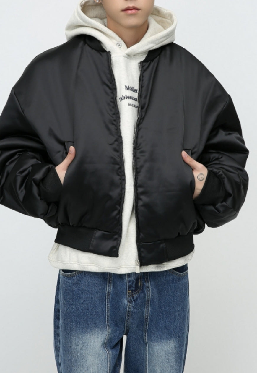 Men's Oversized short satin cotton coat
