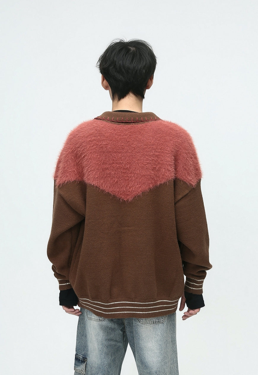 Men's Contrast patchwork sweater