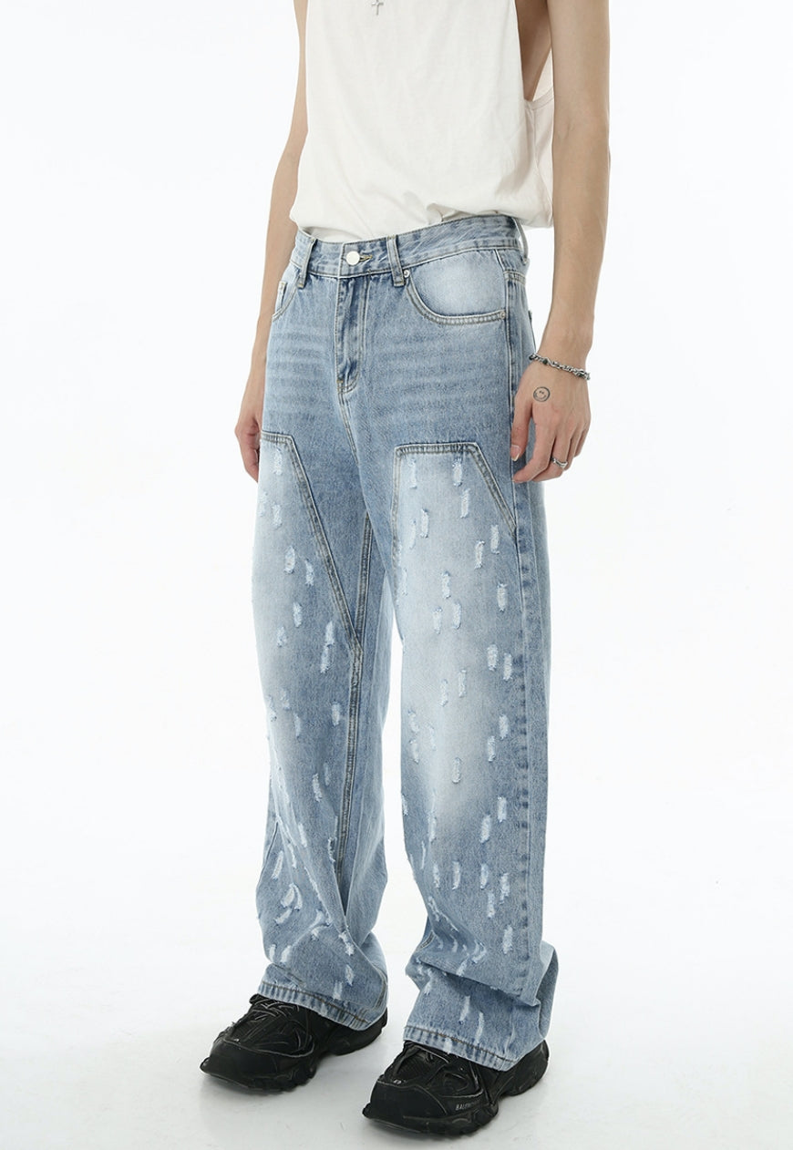 Unisex Loose Small Ripped Jeans