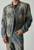 Men's vintage distressed denim jacket