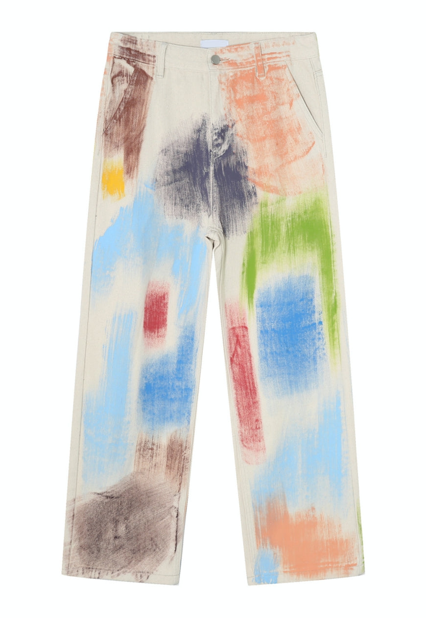 【Sale】Unisex Painted Graffiti Jeans
