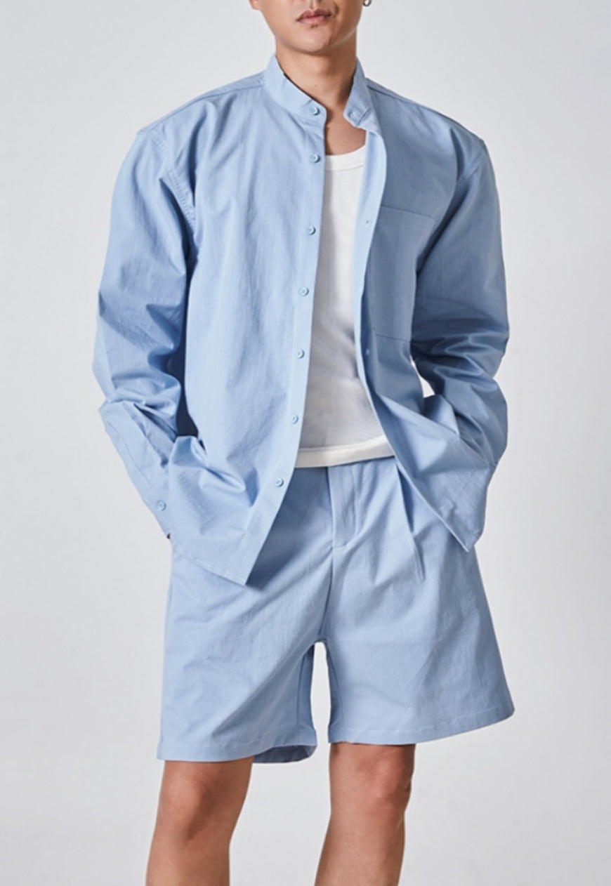 Men's Stand collar design suit set
