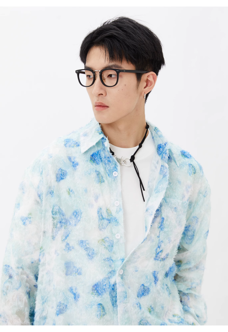 Men's Ink style fringed design shirts