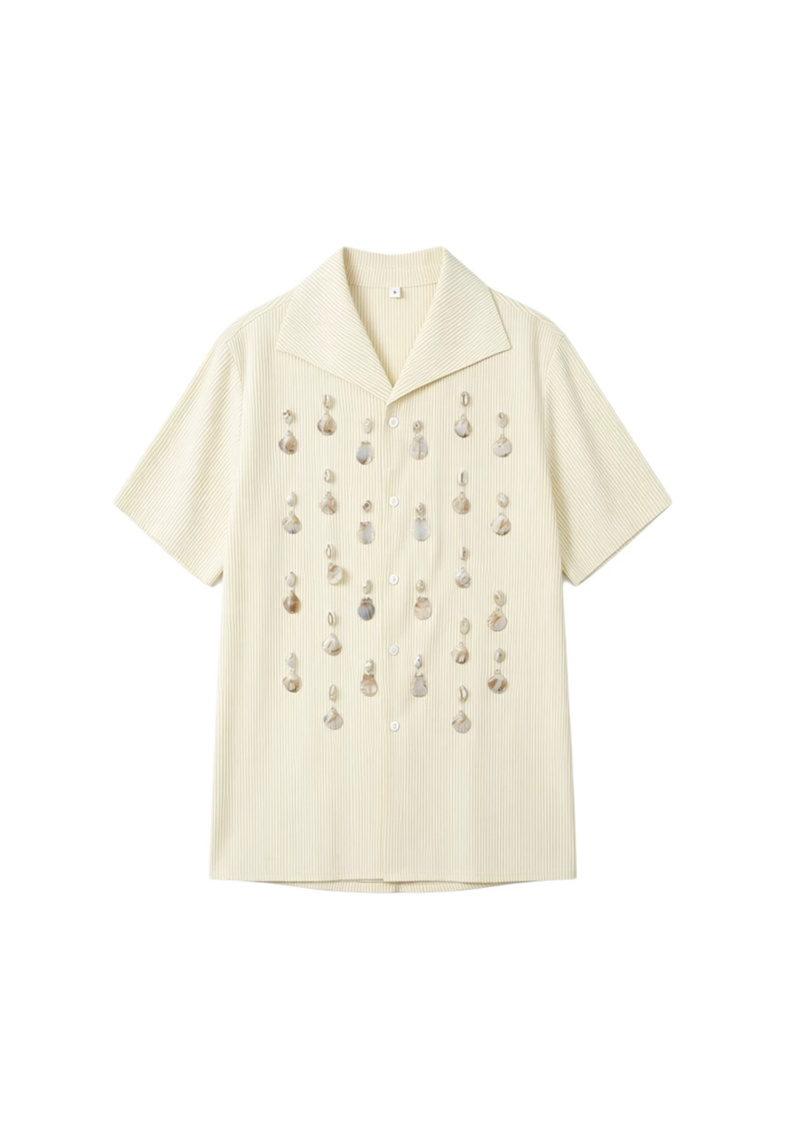 Men's Shell-Embellished Resort Shirt