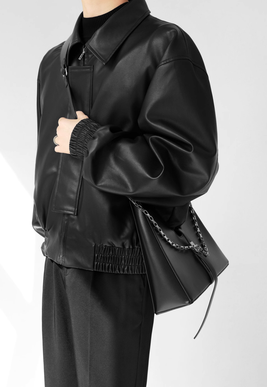 Men's Retro PU leather jacket
