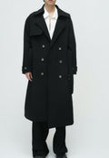 Men's British style double breasted long coat