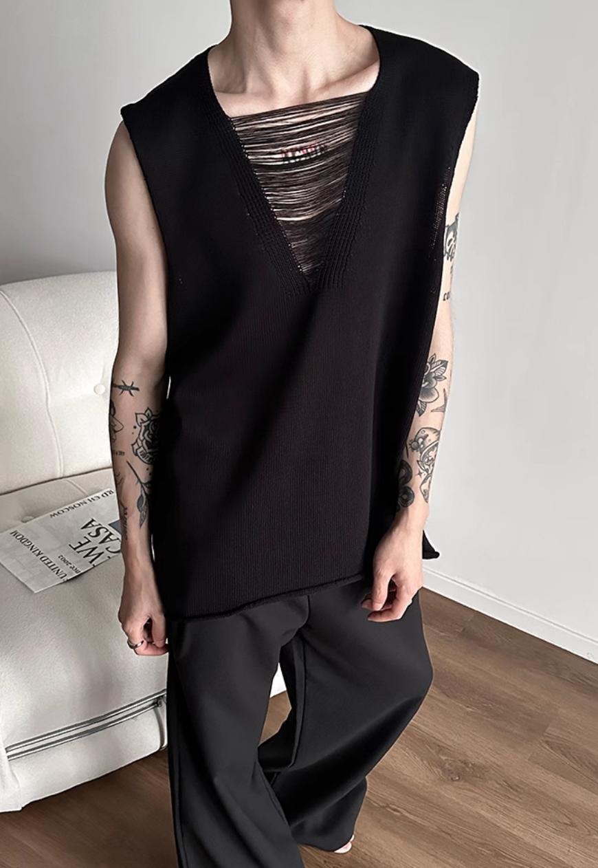 Men's Neck design knitted Vest