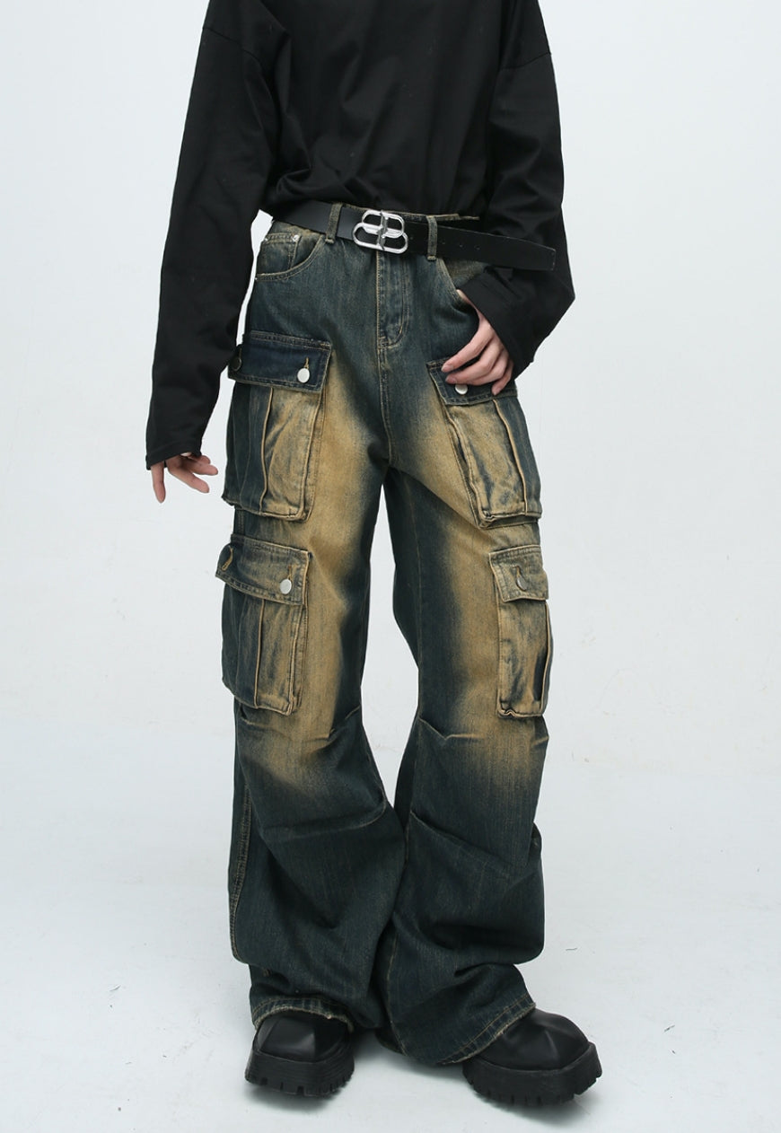 Men's vintage distressed work jeans