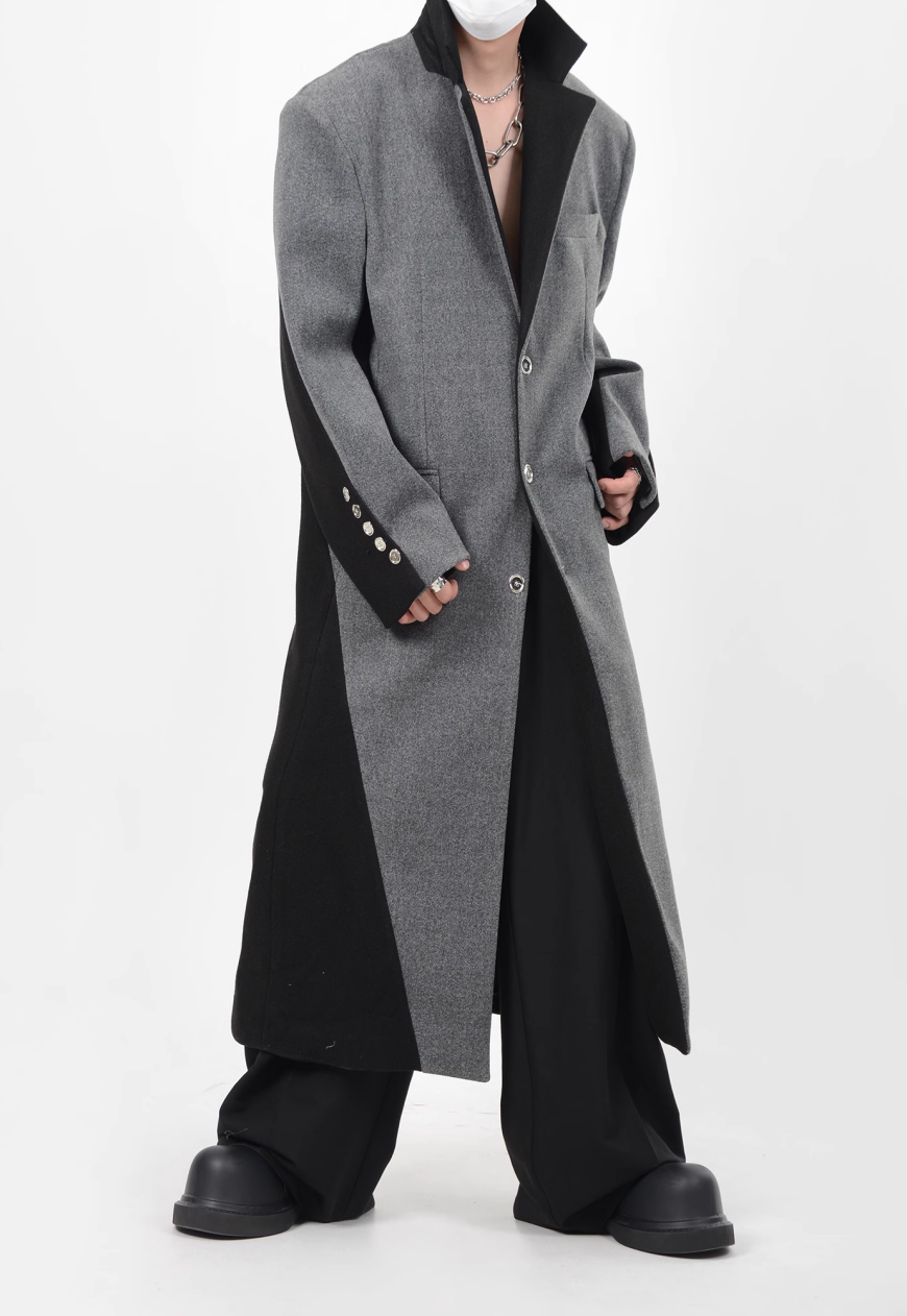 Men's three-dimensional shoulder padded coat