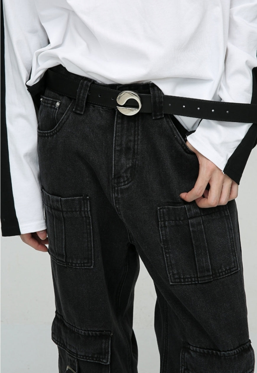Unisex Cargo jeans with multi-pocket design
