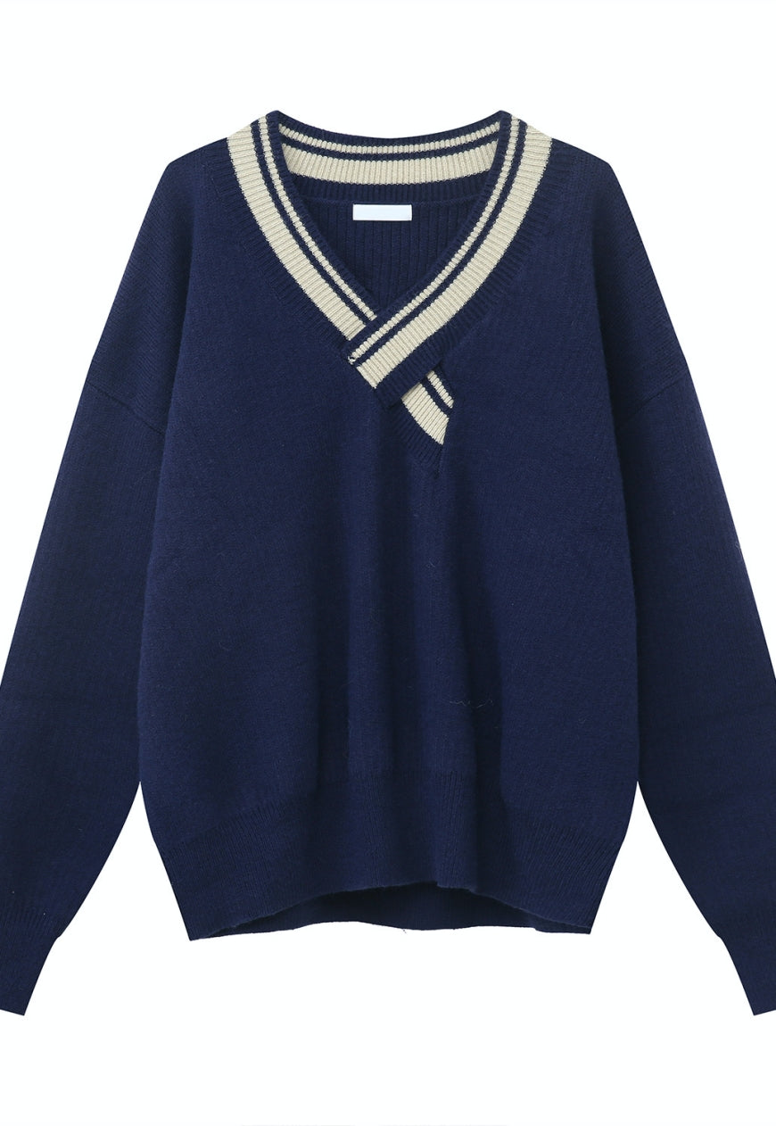 Men's Irregular V-neck sweater
