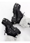 Unisex Iron toe black derby shoes