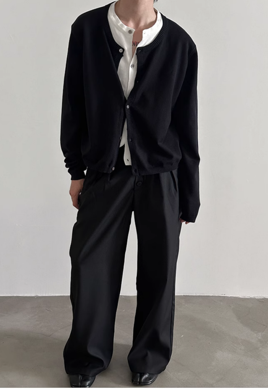 Men's Fake two-piece contrasting color sweater