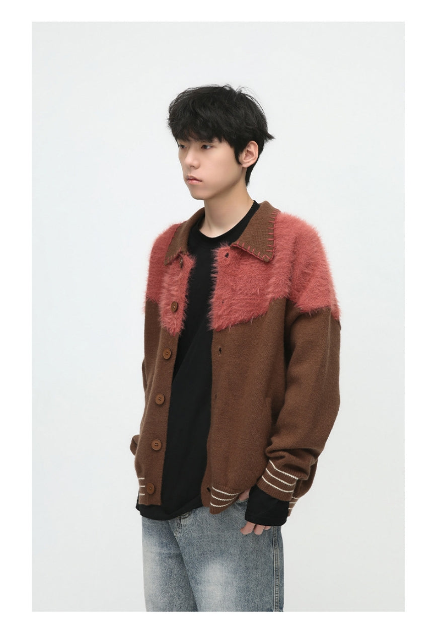 Men's Contrast patchwork sweater