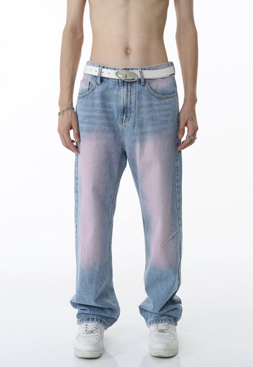 Unisex Graffiti Smudged Gradient Jeans