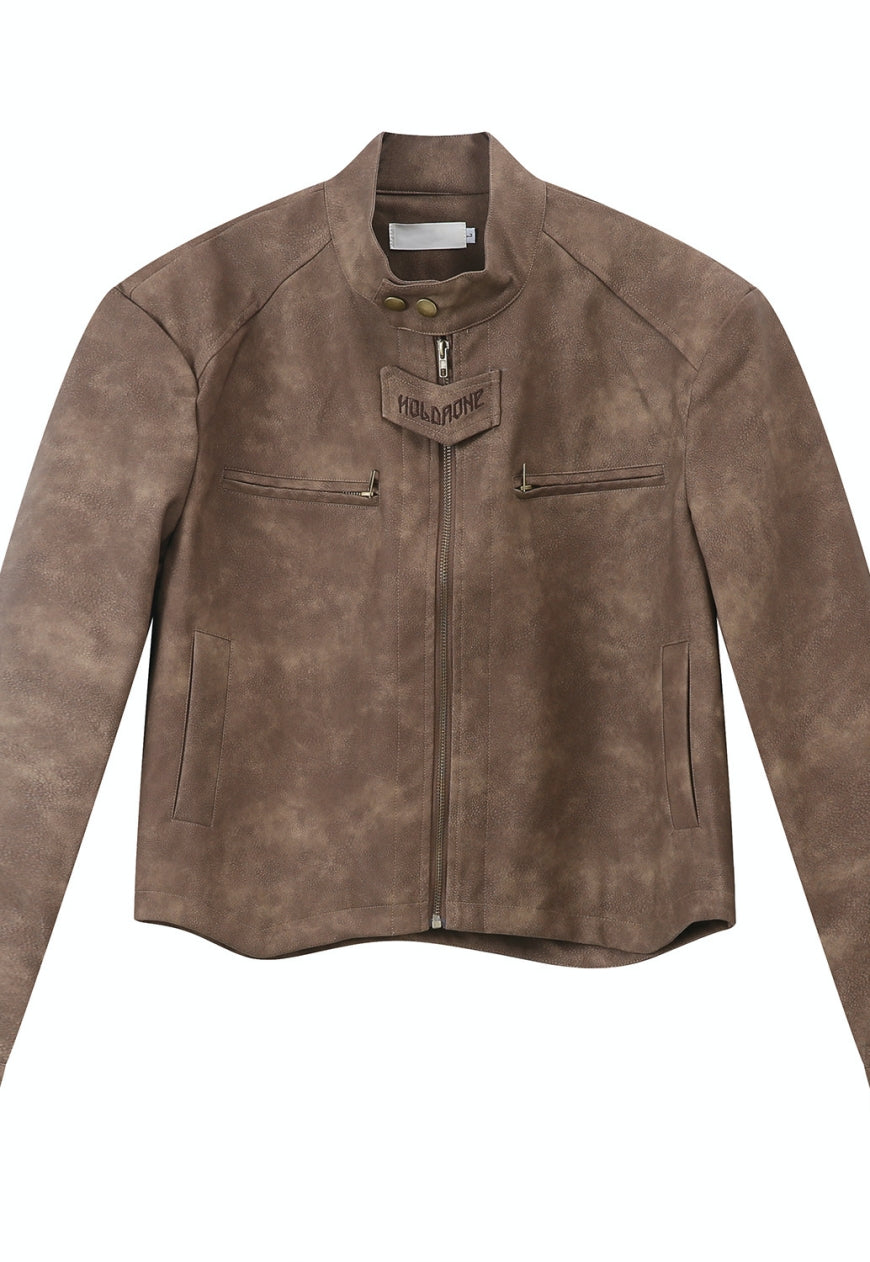 Men's Retro Short PU Leather Jacket