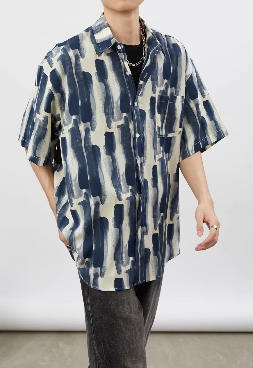 Men's Design inspired oil painting shirt