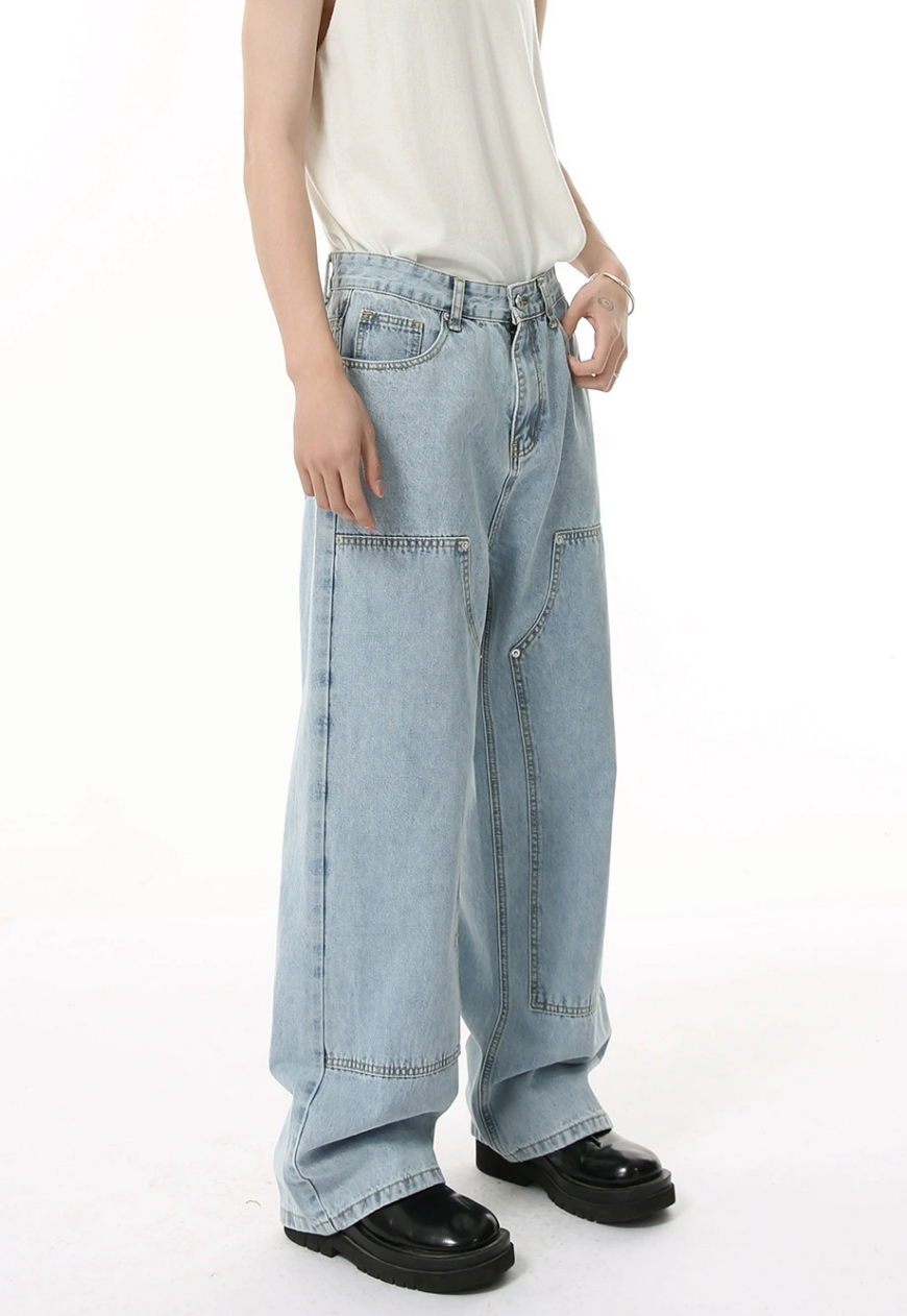 Menâ€™s Deconstructed light jeans