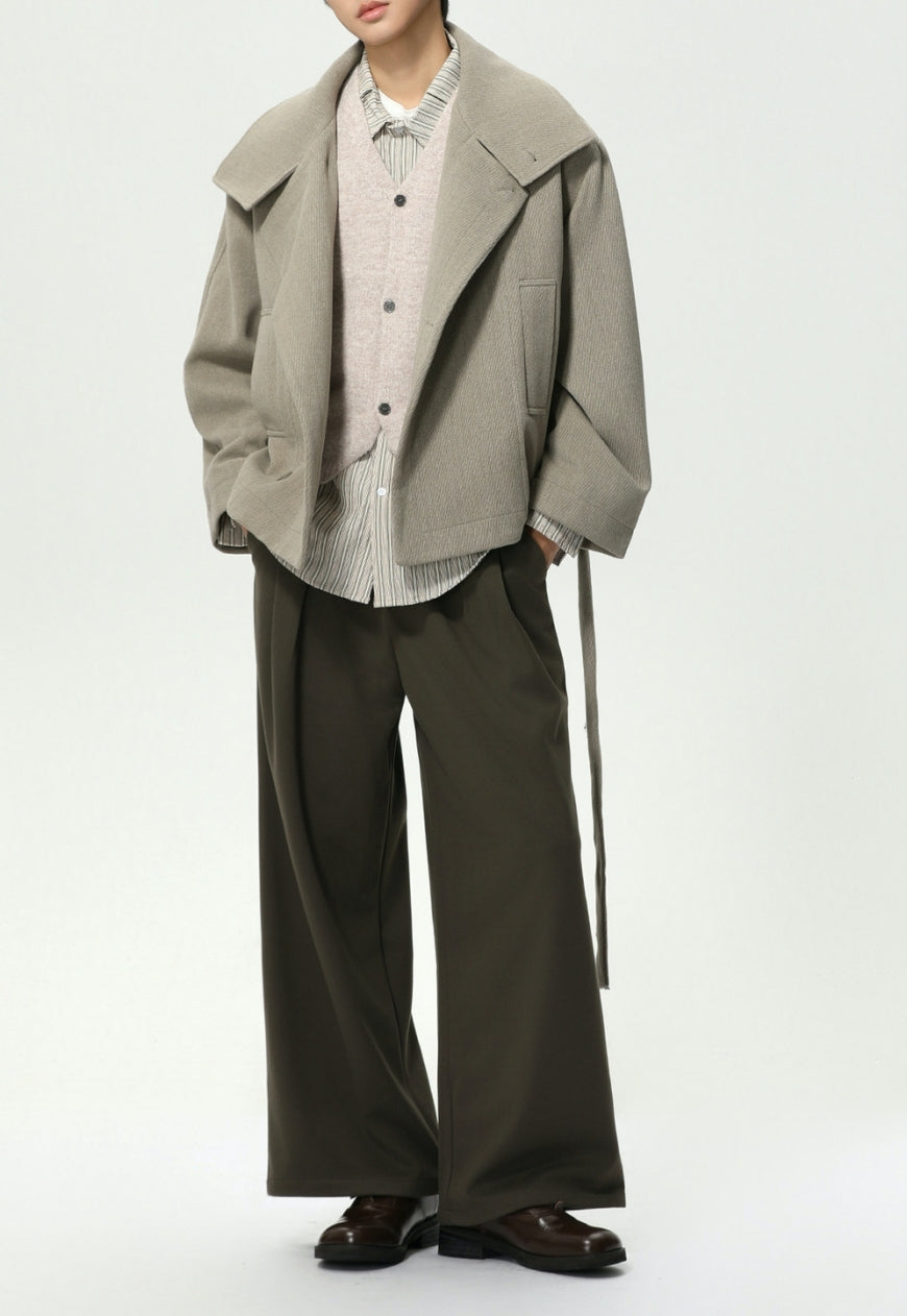 Men's Waist-belted jacket