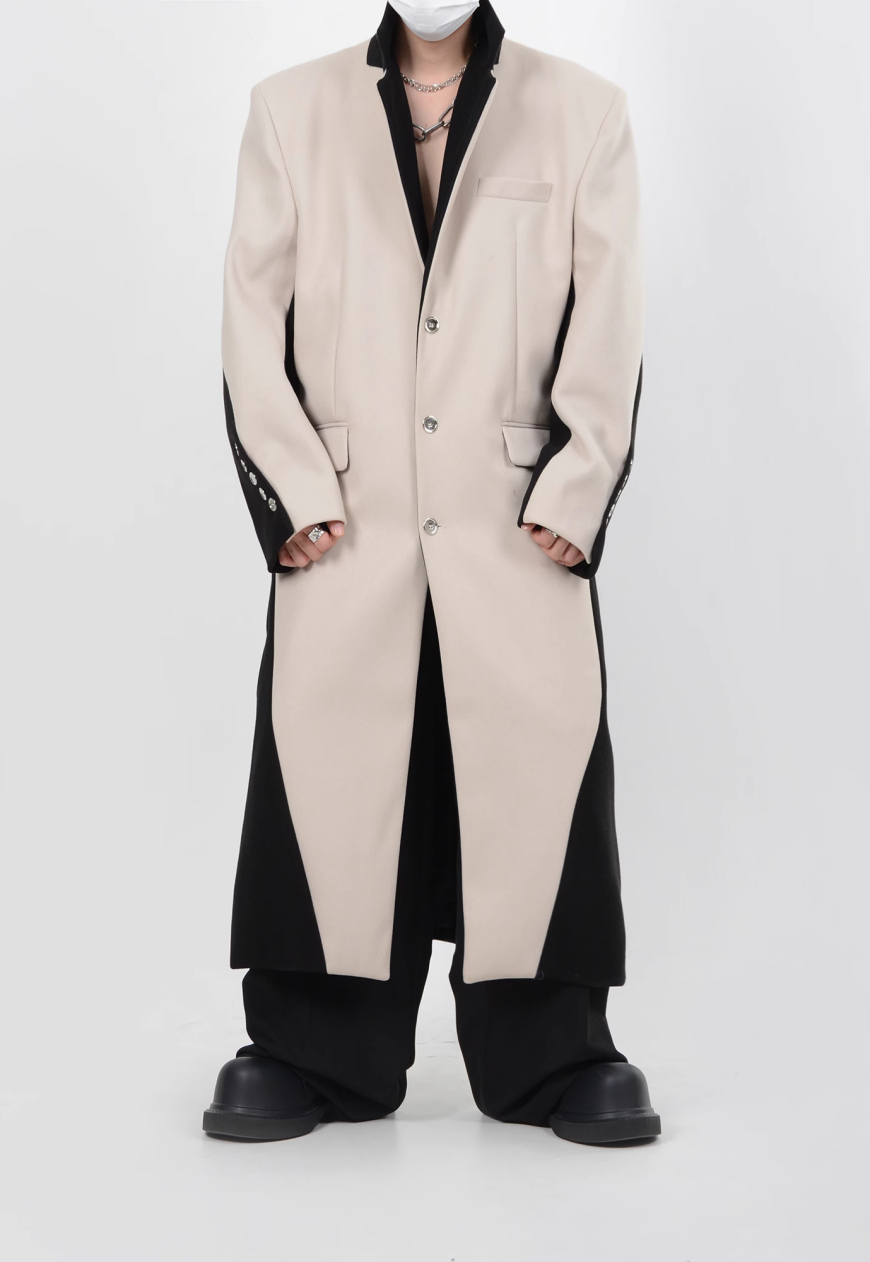 Men's three-dimensional shoulder padded coat