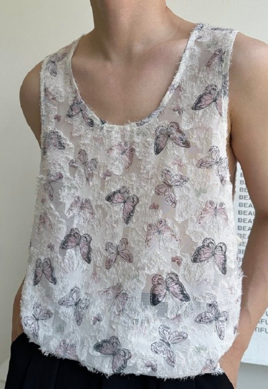 Men's Romantic butterfly design vest
